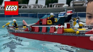 LEGO CITY 7906 FIRE BOAT From 2007 - motorized - float test