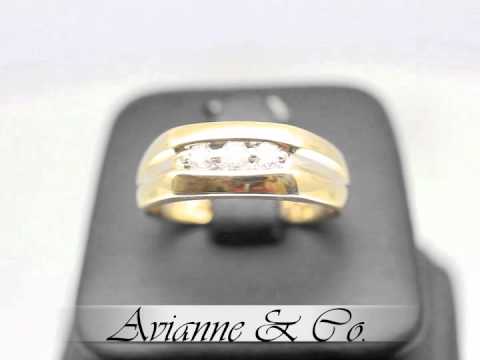 10K Yellow Gold Mens Diamond Ring 0.25 Ctw