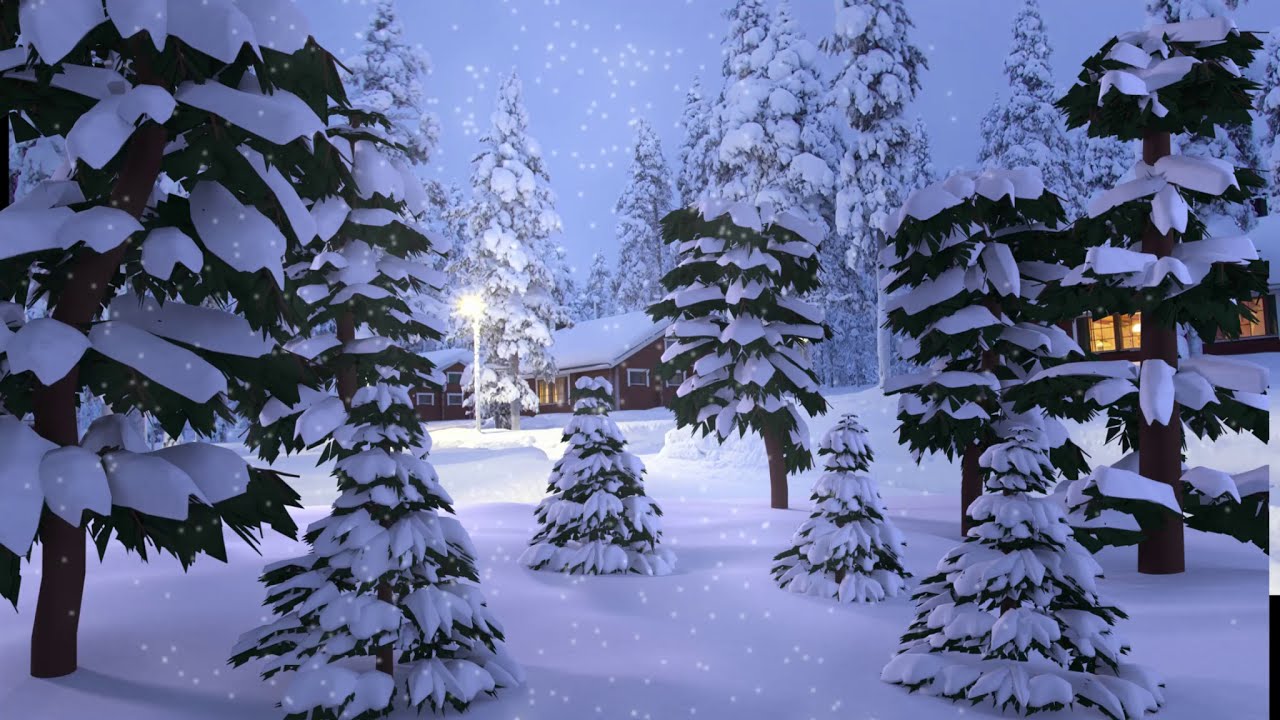 Groups of snow trees 3D Model