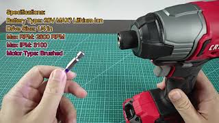 Craftsman CMCF800 Impact Driver Type 1 (Review and Demo)