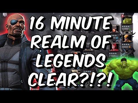 INSANE Realm of Legends 16 MINUTE Speedrun with Rank 5 Nick Fury! - Marvel Contest of Champions