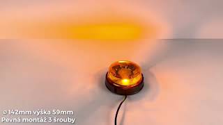 LED maják, 12-24V, 16x1W oranžový, fix, ECE R65 