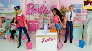Barbie Airport and Airplane Playset - Barbie Pilot Doll Stories - Titi Toys