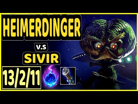 EVANRL (HEIMERDINGER) vs SIVIR - 13/2/11 KDA BOTTOM ADC GAMEPLAY - NA Ranked GRANDMASTER