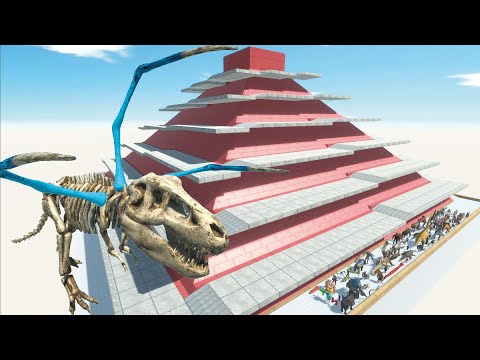 ESCAPE FROM ALIEN T-REX SKELETON - LAST SURVIVOR - PYRAMID COURSE - Animal Revolt Battle Simulator