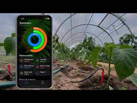 Autonomous greenhouse with mobile app. Automatic drip watering / irrigation system. Arduino DIY