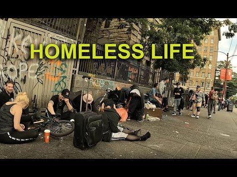 Homeless Life in Vancouver, Canada - May 27, 2023