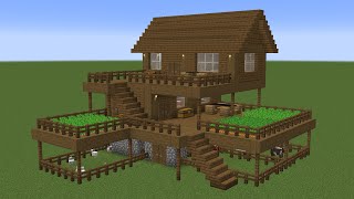 Minecraft - How to build an Spruce Survival House with Farm