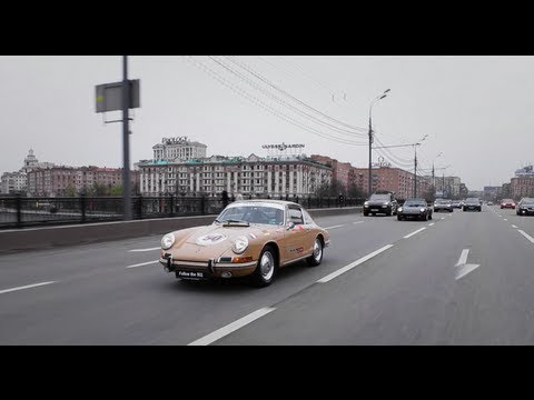 Celebrating 50 years of Porsche 911 in Moscow.
