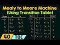 Conversion Of Mealy Machine To Moore Machine Using Transition Table