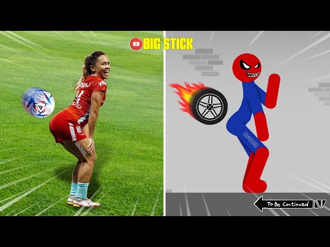20 Min Real Football vs Stickman | Stickman Dismounting funny moments | Big Stick #1