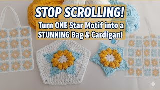 ​Stop Scrolling! Turn One Star Motif into a Stunning Bag & Cardigan🧵#trendyfashion