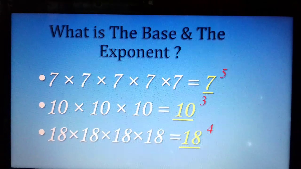 PPT for Mathematics on EXPONENT