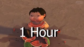 Sid watches Ice Age baby eat watermelon for an hour