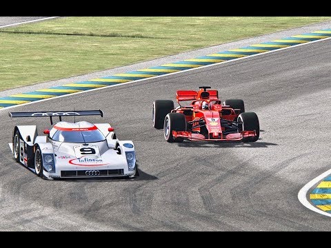 Ferrari F1 2018 vs Audi R8C LMP 1999 - Le Mans 24 Hours Circuit