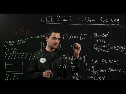 CEE222 (Water Recourses Engineering) - Recitation Week 10 - Open Channel Flow – Hydraulic Jump