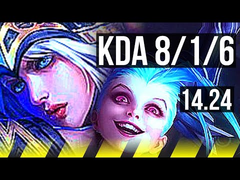 ASHE & Seraphine vs JINX & Neeko (ADC) | 8/1/6, Legendary | KR Master | 14.24