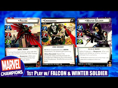 Marvel Champions First Play with FALCON & WINTER SOLDIER vs Crossbones