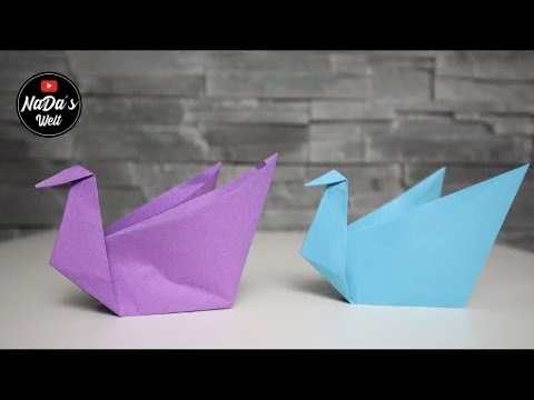 Origami Schwan | Origami Tiere ganz einfach Zuhause nach basteln |