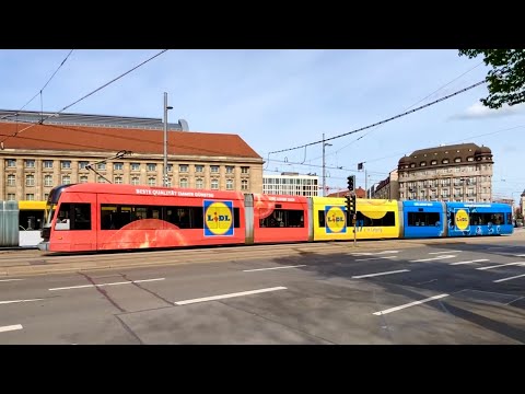 STRASSENBAHN LEIPZIG - LIDL-STRASSENBAHN NGT12 1206 am HAUPTBAHNHOF LEIPZIG 13.4.2024