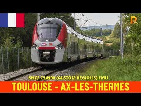 Cab Ride Toulouse - Ax-les-Thermes (Occitanie, France) train driver's view in 4K