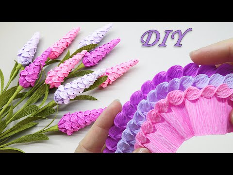 🔥 DIY Lavender 🌿 How to make Crepe Paper Flowers