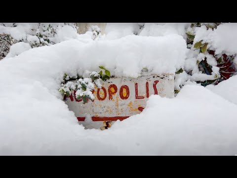 #171 Snow Walk in Athens downtown, Greece