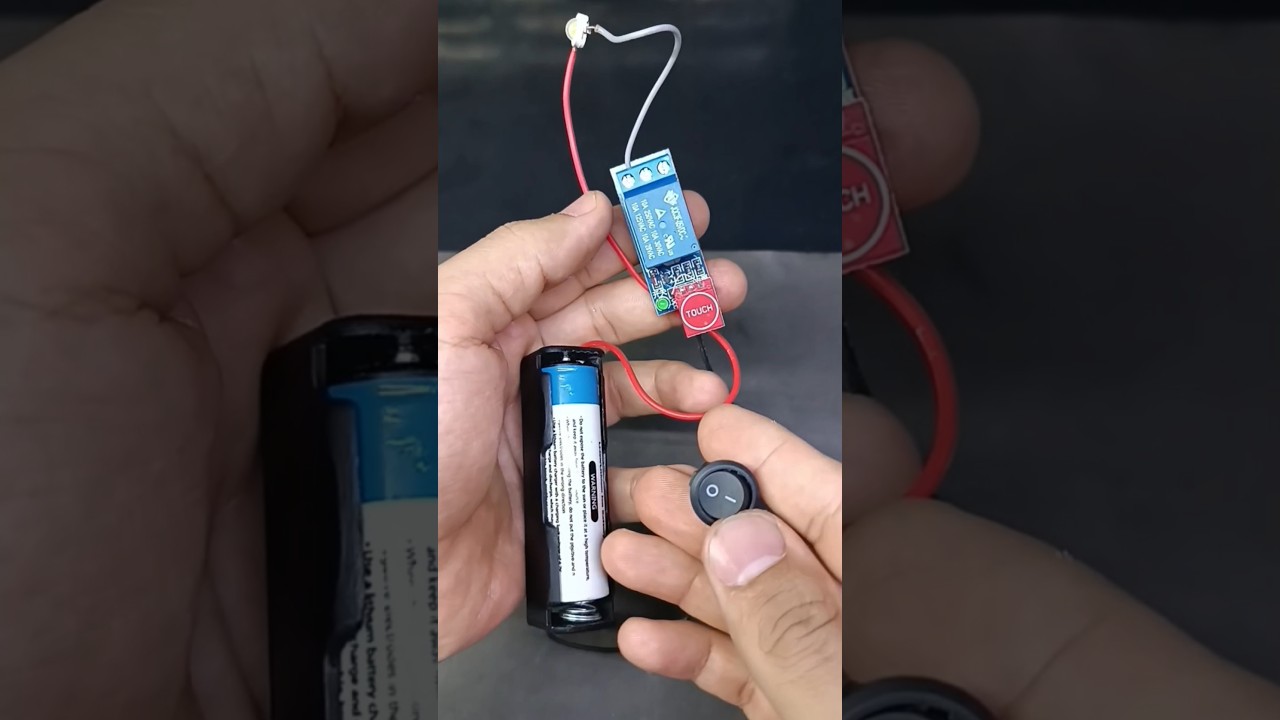 The Easiest Touch Switch You'll Ever Build! (Relay + Touch Module) 🌈🔌 #Shorts