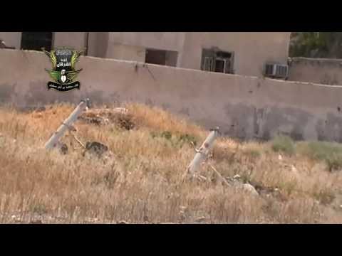 استهداف مقرات النظام بقذائف الهاون على طريق مطار دمشق الدولي من قبل لواء معاوية بن أبي سفيان