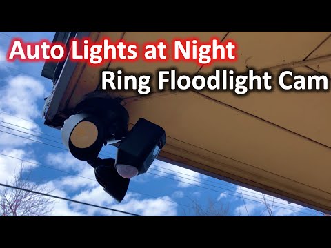 Part of a video titled How to Configure Auto Lights at Night - Ring Floodlight Camera - YouTube
