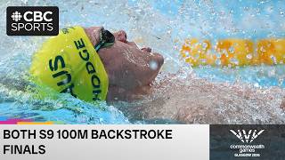 Women's and men's S9 100m backstroke finals at Glasgow 2026 Commonwealth Games #swimming
