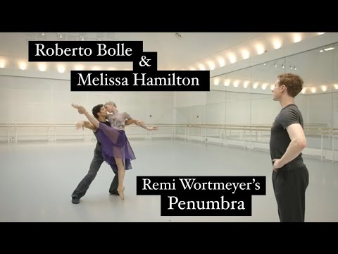 Roberto Bolle and Melissa Hamilton in rehearsal at the Royal Royal Opera House, London