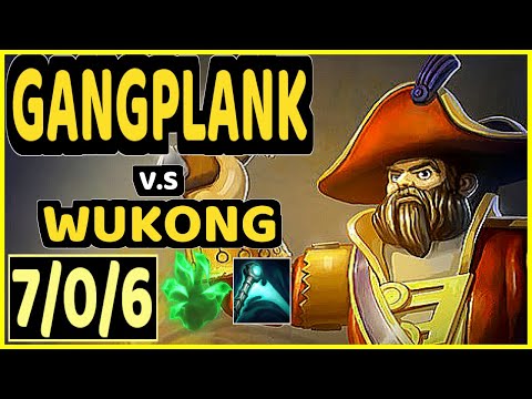 HYDROGEN (GANGPLANK) vs WUKONG - 7/0/6 KDA TOP GAMEPLAY - BR Ranked GRANDMASTER