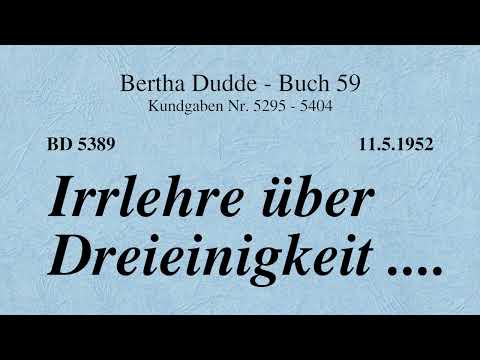 BD 5389 - IRRLEHRE ÜBER DREIEINIGKEIT ....