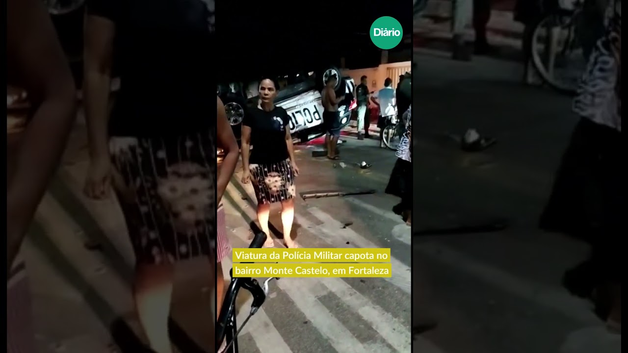 Imagem da notícia Viatura da Polícia Militar capota no bairro Monte Castelo, em Fortaleza; veja vídeo