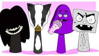 Sprunki OC - Grimace Shake , Blankia , Badger , DoodleBob PHASE 4