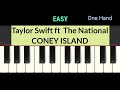 Taylor Swift ft The National - CONEY ISLAND - tutorial piano easy