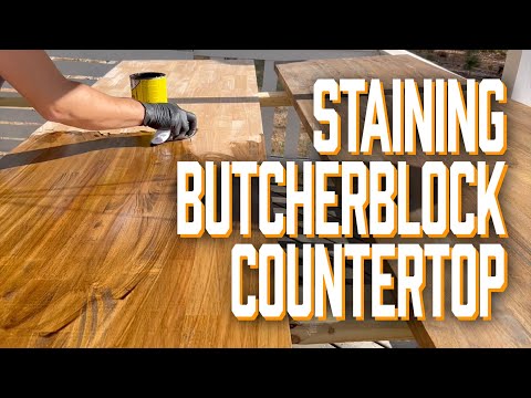 Staining (Hevea) Butcher Block Countertop