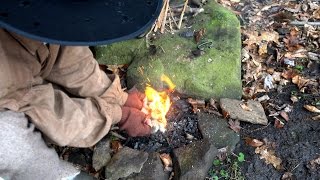 How To Make A Fire Using Flint Steel & Char Cloth - Primitive Fire - How To Make Char Cloth