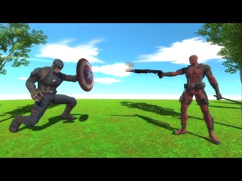 DEADPOOL vs CAPTAIN AMERICAN - Animal Revolt Battle Simulator