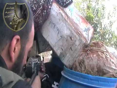 استهداف قناصي كتائب السيف الأموي لقوات النظام في بلدة دير سلمان في ريف دمشق ضمن معركة "الفرقان"