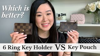 LOUIS VUITTON 6 RING KEY HOLDER VS KEY POUCH | COMPARISON, REVIEW, WEAR & TEAR | MY RECOMMENDATION