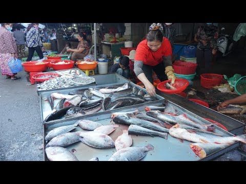 Morning Daily Life Style @Food Market Takhmao - Morning Food Market Scene at Phsa Takhmao Thmey