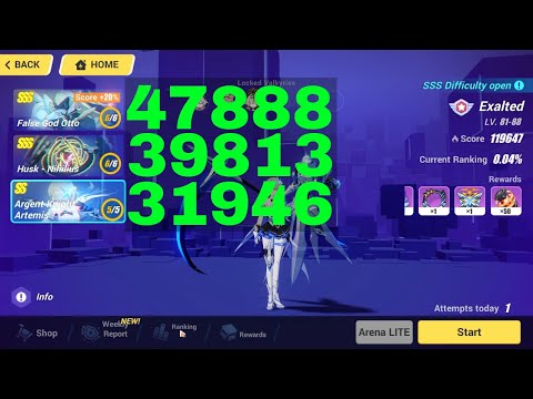 Honkai Impact 3 Exalted MA Top 100 - SSS False God Otto, SSS Husk Nihilius, AKA [119647] (8/31/2023)