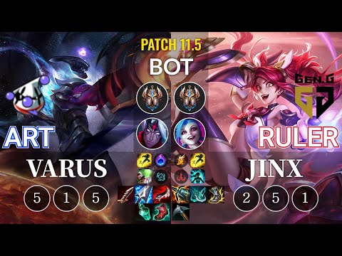 RJ Art Varus vs GEN Ruler Jinx Bot - KR Patch 11.5