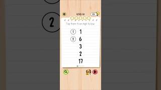 Brain Test 5 Level 50: Tap them from high to low Walkthrough