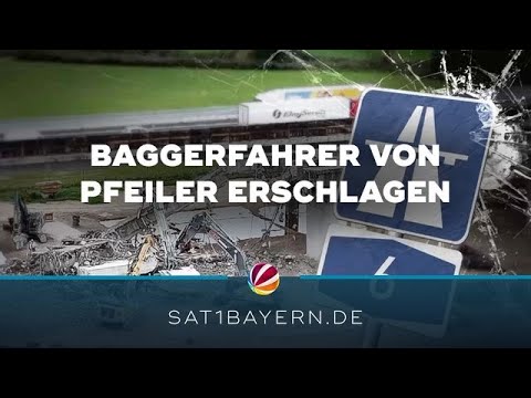 Toter bei Abrissarbeiten auf A6: Baggerfahrer von Pfeiler erschlagen