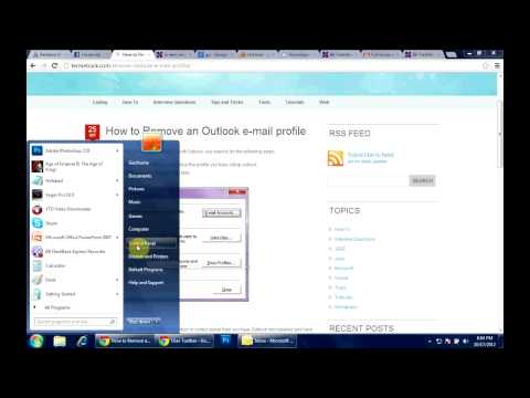 how to delete an outlook email account from the server 2016