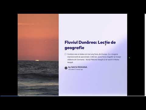 FLUVIUL DUNĂREA, clasa a IV-a