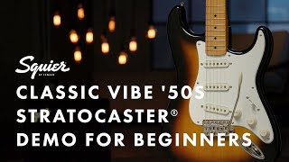 Video thumbnail for Squier Classic Vibe 50s Stratocaster Demo For Beginners | Fender by Fender